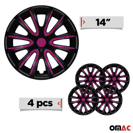 Radblenden Radkappen Radzierblende für 16" Zoll Stahlfelgen Matt Schwarz Lila 4x