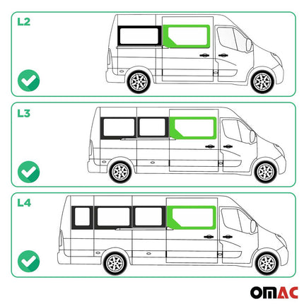 Seitenfenster Auto für Opel Movano 2010–2021 Schiebetür Rechts L2 L3 L4 H2