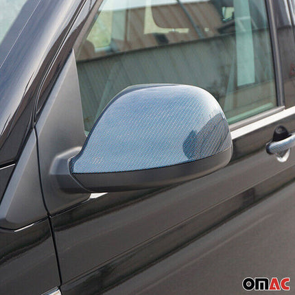 Spiegelkappen Spiegelabdeckung für VW Transporter T5 2009-2015 Echt Carbon Blau