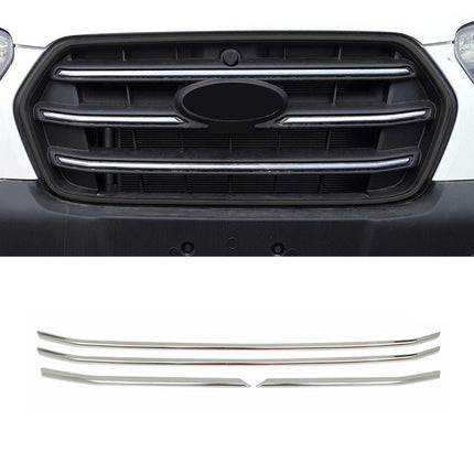 Kühlergrill Leisten Frontgrill für Ford Transit 2020-2026 Edelstahl Chrom 4x