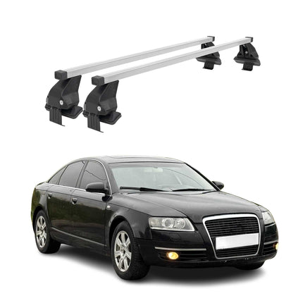 Menabo Dachträger Grundtäger für Audi A6 C6 Limo 2004-2011 50kg Stahl Silber 2x