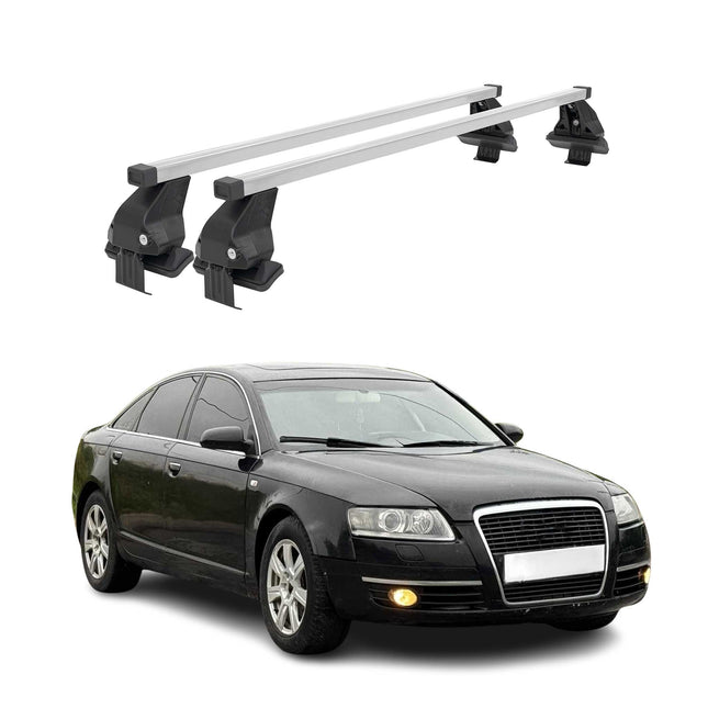 Menabo Dachträger Grundtäger für Audi A6 C6 Limo 2004-2011 50kg Stahl Silber 2x