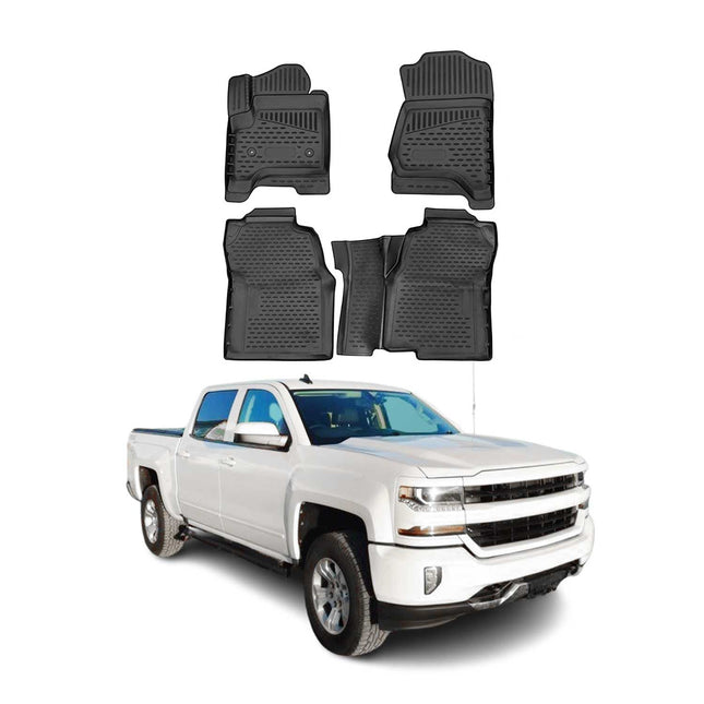 OMAC Gummimatten Fußmatten für Chevrolet Silverado Crew Cab 2014-2019 TPE