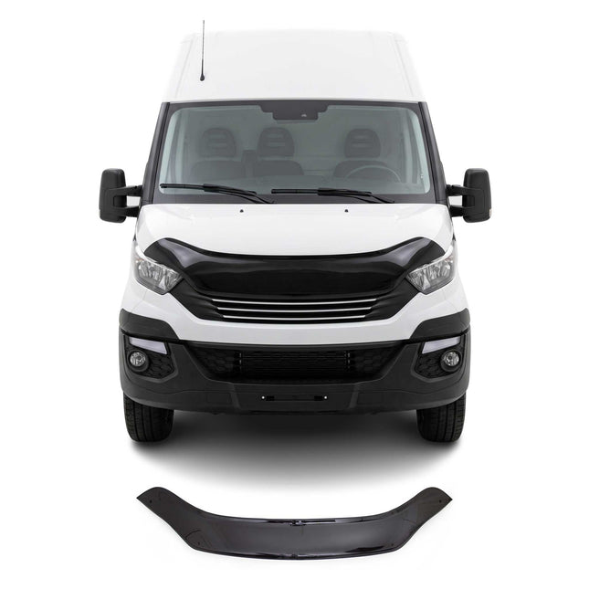 Motorhaube Deflektor Steinschlagschutz für Iveco Daily 2014-2023 Auto Schwarz 1x
