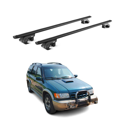 Dachträger Grundtäger für Kia Sportage JA 1993-2004 90kg Alu Schwarz 2 tlg ABE