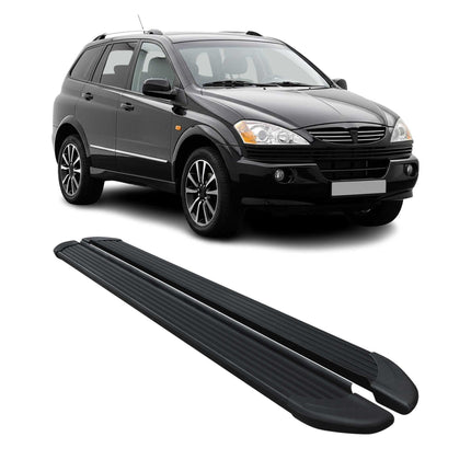 Seitenschweller Trittbretter Schweller für Ssangyong Kyron 2005-2014 Alu Schwarz