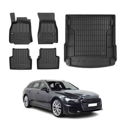 OMAC Fußmatten & Kofferraumwanne Set für Audi A6 C8 Avant 2018-2025 Gummi 5x