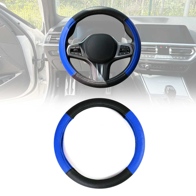 Lenkradbezug Lenkradschoner Lenkrad Abdeckung Blau-Schwarz Ø 38-40 cm