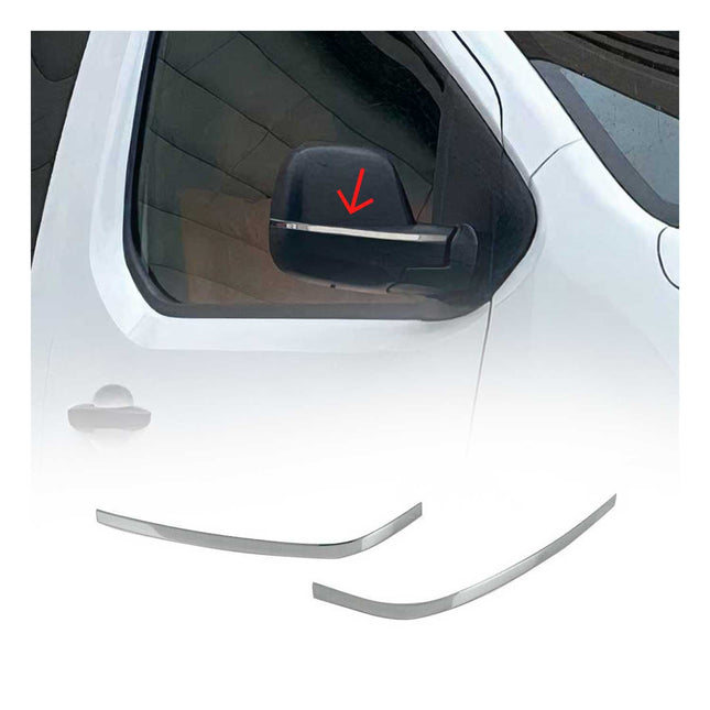 Spiegelkappen Leiste für Opel Vivaro B 2014-2019 Edelstahl Silber 2tlg