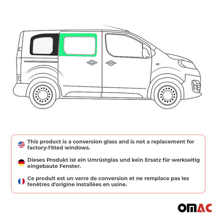 Seitenfenster Sicherheitsglas für Fiat Scudo 2022-2026 Rechts L1 Schwarz