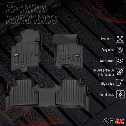 OMAC Gummi Fußmatten für Nissan Navara 2015-2023 Premium TPE Automatten 3tlg