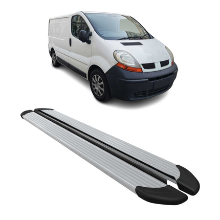 Seitenschweller Trittbretter Schweller für Opel Vivaro 2001-2014 L1 Alu Grau