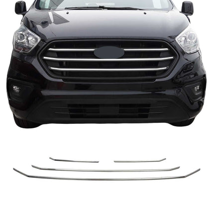 Kühlergrill Grillleisten für Ford Transit Tourneo Custom 2018-2024 Chrom 4x