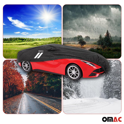 SPARCO Auto Schutzhülle Autoabdeckung Schwarz Ganzgarage KFZ Autogarage XXL