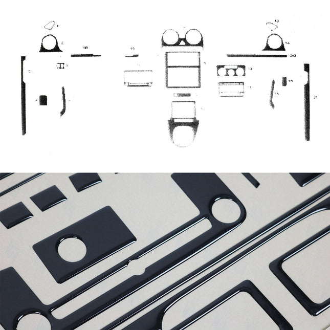 Innenraum Dekor Cockpit für VW Caddy 2003-2010 Piano Schwarz Optik 21tlg