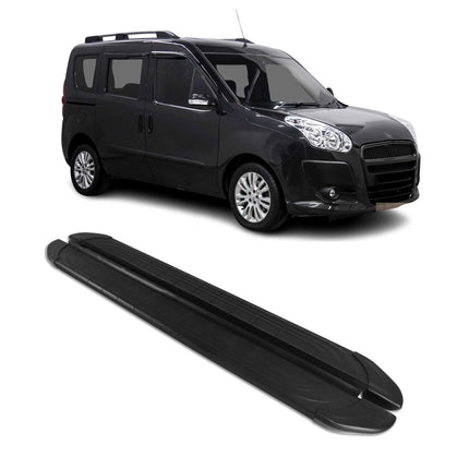 Trittbretter Seitenschweller für Fiat Doblo L1 Kurzer 2010-2024 Alu Schwarz 2tlg