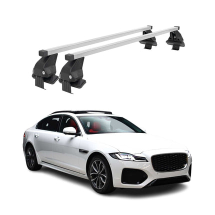 Menabo Dachträger Grundtäger für Jaguar XF 2021-2024 50kg Stahl Silber 2 tlg