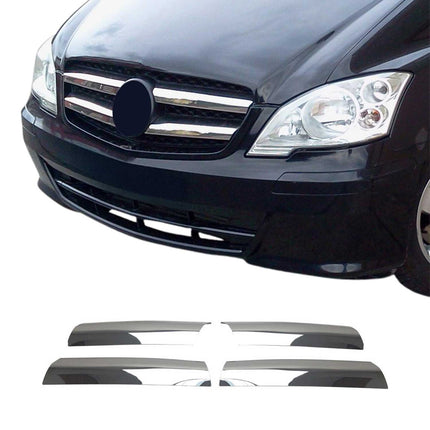 Kühlergrill Leisten Grillleisten für Mercedes Vito W639 2010-2014 Edelstahl 4x