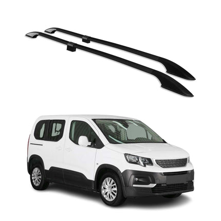 Dachreling Dachgepäckträger für Peugeot Rifter 2018-2026 Kurzer Alu Schwarz