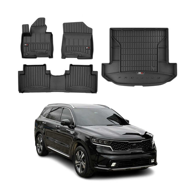 OMAC Fußmatten & Kofferraumwanne Set für Kia Sorento Hybrid 2021-2026 Gummi 4tlg