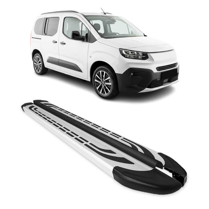 Trittbretter Seitenschweller für Fiat Doblo 2022-2026 Kombi L1 Silber 2 tlg