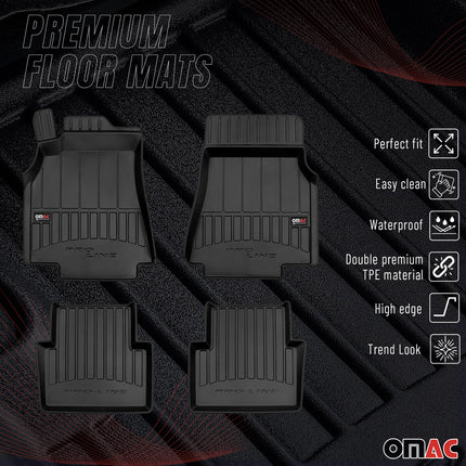 OMAC Gummi Fußmatten für Mercedes A Klasse W169 2004-2012 Premium TPE Schwarz 4x