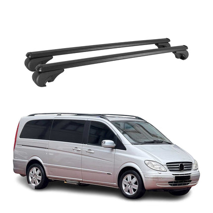 Dachträger Grundtäger für Mercedes Viano Vito W639 2003-2014 75kg Schwarz Alu 2x