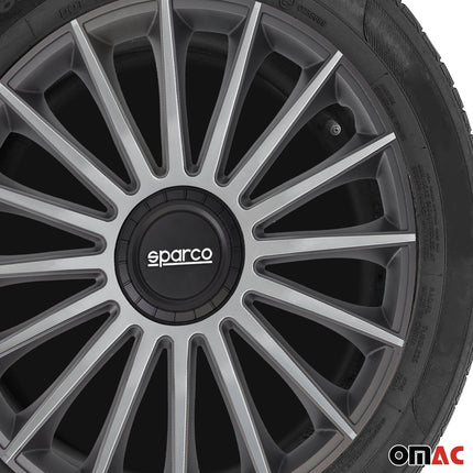Radkappen Radzierblenden Sparco Treviso 16" Zoll Abdeckung Set Grau Silber 4x