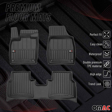 OMAC Gummi Fußmatten für Skoda Enyaq 2020-2026 Premium TPE Automatten Schwarz 4x