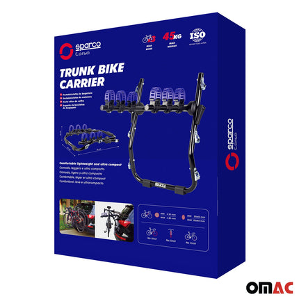 SPARCO Universell Fahrradträger Heckträger für 3 Fahrrad Kofferraumträger Halter