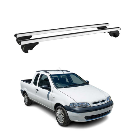 Dachträger Grundtäger für Fiat Strada 2004-2026 75kg Aluminium Silber 2 tlg