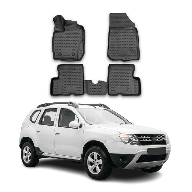 OMAC Gummimatten Fußmatten für Dacia Duster 2015-2018 TPE Automatten Schwarz 4x