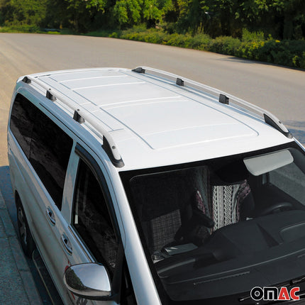 Dachreling Dachgepäckträger für VW Caddy 2010-2015 L2 Langer  Alu Silber 2x