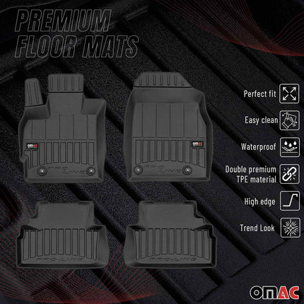 OMAC Gummi Fußmatten für Mazda CX-7 2006-2012 AWD FWD Premium Gummi Schwarz 4tlg