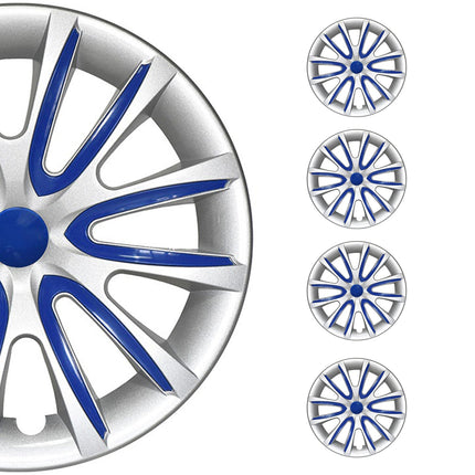 4x Radblenden Radkappen Radzierblenden für 14" Zoll Stahlfelgen Grau Dunkel Blau