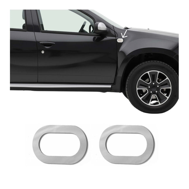 Blinkerrahmen Signalblende Blinker für Dacia Lodgy 2013-2024 Edelstahl Chrom 2x