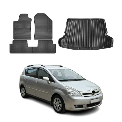 Fußmatten & Kofferraumwanne Set für Toyota Corolla Verso 2004-2009 Gummi 5x