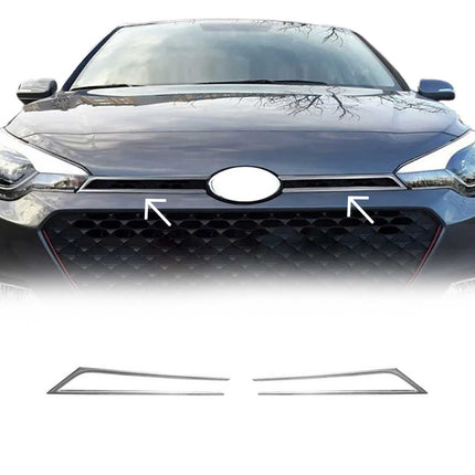 Kühlergrill Leisten Grillleisten für Hyundai i20 2014-2020 Edelstahl Chrom 2tlg