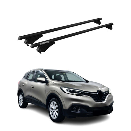 Menabo Dachträger Grundtäger für Renault Kadjar 2015-2022 75kg Alu Schwarz 2tlg