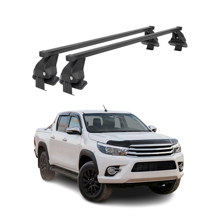Menabo Dachträger Grundtäger für Toyota Hilux 2011-2015 50kg Stahl Schwarz 2 tlg