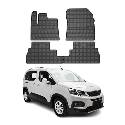 OMAC Gummi Fußmatten für Peugeot Rifter/e-Rifter 2018-2026 TPE Schwarz 4x