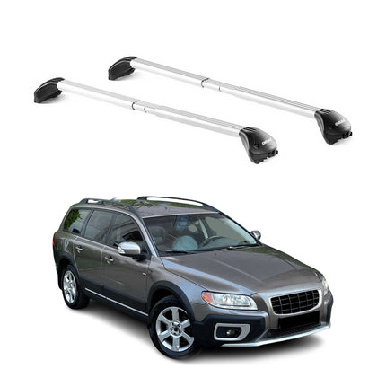 Dachträger Grundtäger für Volvo XC70 mk3 2007-2016 5 tür 100kg Alu Silber 2x ABE