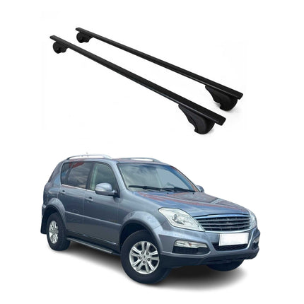 Dachträger Grundtäger für SsangYong Rexton 2001-2017 75kg Metall Schwarz 2 tlg