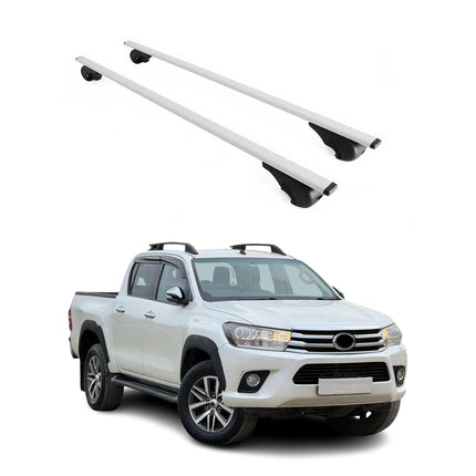 Dachträger Grundtäger für Toyota Hilux VII 2005-2015 75kg Metall Silber 2 tlg