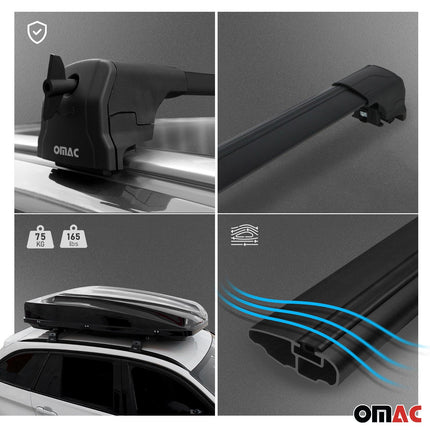 Dachträger Gepäckträger für BMW X5 F15 F85 2013-2018 Grundträger Alu Schwarz