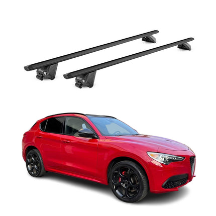 Dachträger Grundtäger für Alfa Romeo Stelvio 2016-2026 100kg Alu Schwarz 2x ABE
