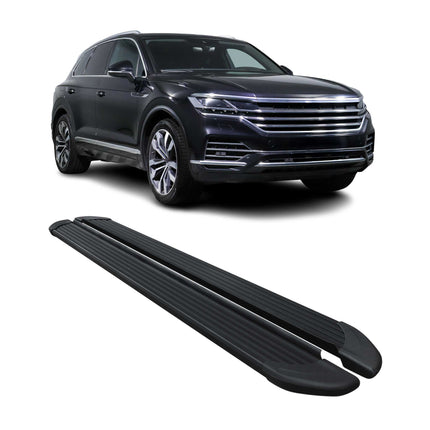 Trittbretter Seitenschweller für VW Touareg 3 2018-2026 Schwarz Alu 2x