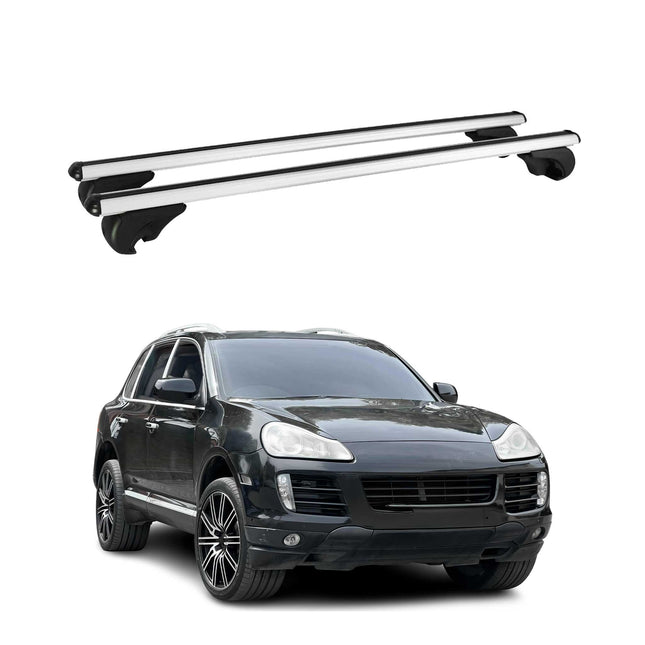 Dachträger Grundtäger für Porsche Cayenne 2002-2010 75kg Alu Silber 2 tlg