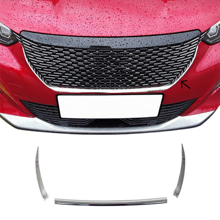 Kühlergrill Leisten Grillleisten für Peugeot 2008 2019-2023 Edelstahl Chrom 3x