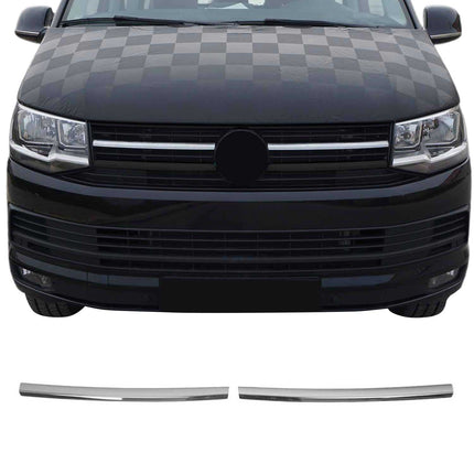 Kühlergrill Leiste Grillleisten für VW T6 Transporter 2015-19 Edelstahl Chrom 2x